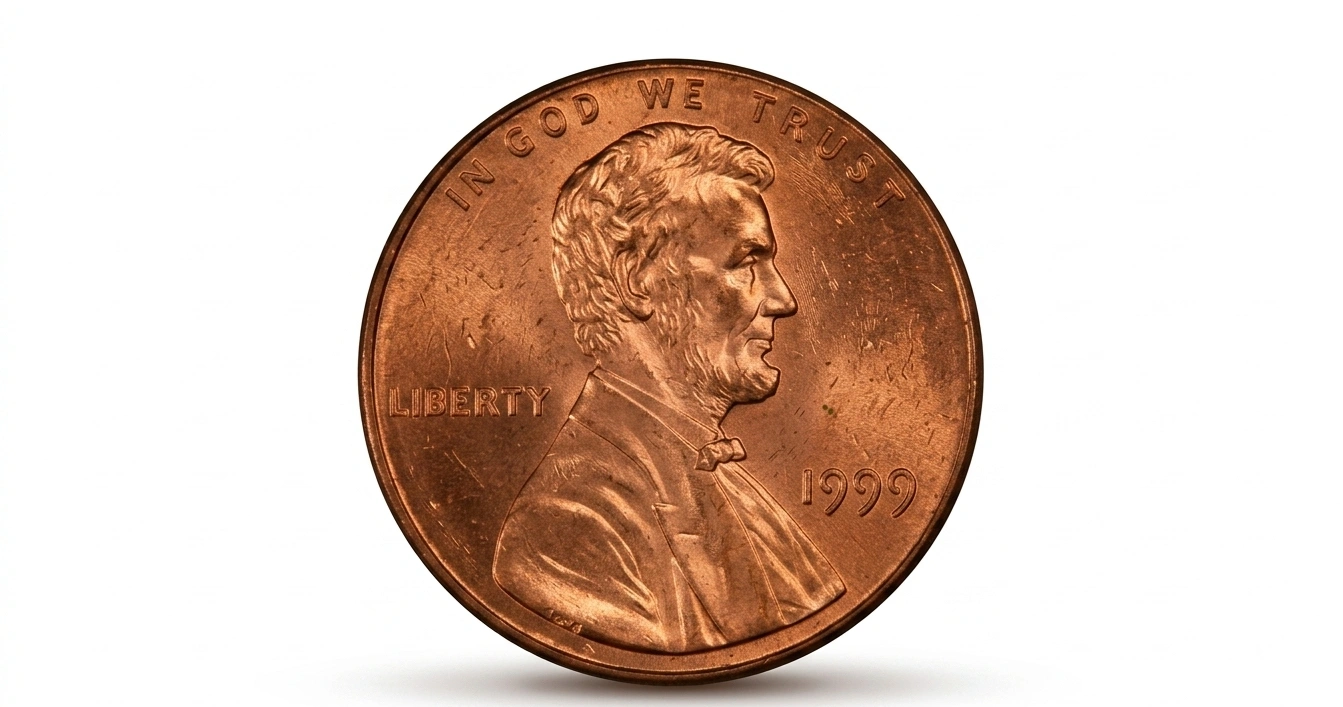 close-up of a 1999 Lincoln penny